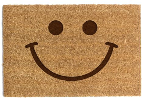 Happenings Kokos-Fußmatte - Lustige Grafikmatte Smile :) - Als Geschenk - Hausmatte (40x60cm)