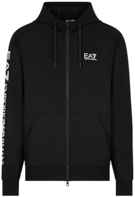 Emporio Armani EA7 Herren Hoodie Logo Serie Baumwolle 7M000568, black/white (), 3XL
