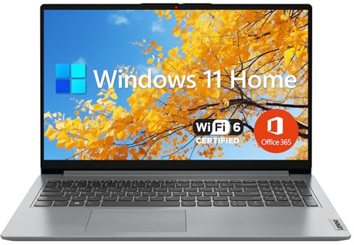 Lenovo IdeaPad 1 - Computer portatile per studenti, display FHD da 15,6 pollici, processore Intel Dual Core, 36 GB di RAM, SSD da 2 TB + eMMC da 128 GB, Office 365, Wi-Fi 6, lettore di schede SD,