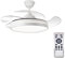 Mobiclinic®, Ventilatore da Soffitto, 4 Pale Retrattili, 6 Velocità, Oasis, 3 Modalità di Illuminazione, Telecomando, Funzione Estate-inverno, Timer, Silenzioso, Luce LED, Motore DC, 32W