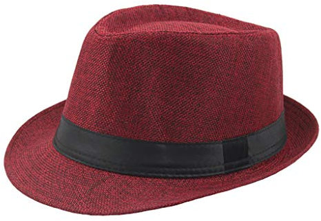 Chapeau Fedora Homme Femme en Feutre Rétro à Bords Chapeau Trilby Panama Jazz Cap Réglable Casquette Souple à Large Bords Roulés Vintage Chapeaux Melon Gangste