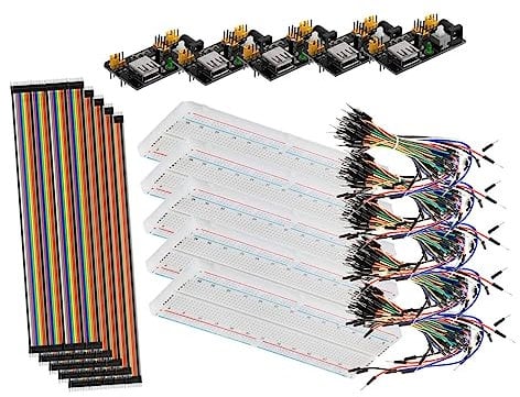 Gatuida Breadboard Kit Practical Breadboard Power Supply Module with Jumper Wires Cable for School Projects and Circuit Experiments