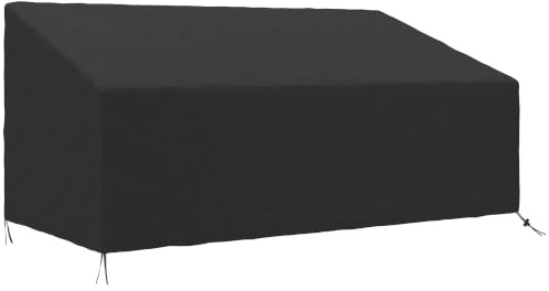 Outsunny Housse de Canapé Exterieur 3 Places 218 x 111 x 63/101 cm Noir | Imperméable, Housse de Banc de Jardin 600D Tissu Oxford, Bache de Canapé Extérieur Balcon, Terrasse