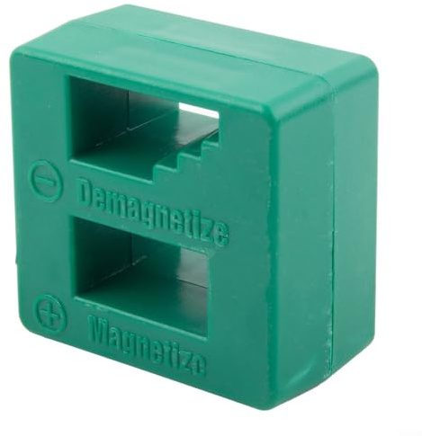 Yuanpgky 2-in-1-Schraubendreher-Magnetisier- und Entmagnetisierungswerkzeug für magnetische Spitzenanpassung mit Plus- und Minus-Enden, Kunststoffkonstruktion in grüner Farbe für Handwerkzeuge