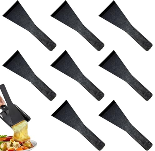 8 PCS Spatule Pour Poêlon,PlastiqueSpatule Raclette,Spatule Pour Poêlon,petites spatules pour la cuisine,Spatules en Nylon pour Raclette,pour Gril à Raclette,Fondue et Crêpes,Idéal pour Maison et