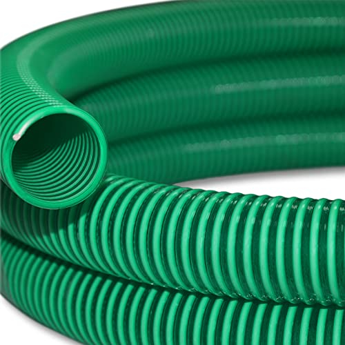 Wiltec Tubo spiralato per aspirazione, verde, da 5 m ø 25mm (1), per pompe - Made in Europe