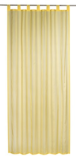 Elbersdrucke halbtransparente Gardine Streifenvoile 02 gelb 245 x 140 cm Vorhang für Wohnzimmer Schlafzimmer Flur 507484