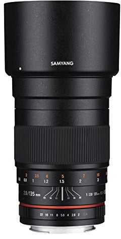 Samyang SY135M-C Téléobjectif 135 mm f/2.0 Ed UMC pour appareils Photo Reflex numériques Canon EF Noir