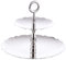 Alessi MW52/2 Dressed for X-Mas Etagere mit Zwei Ebenen aus Edelstahl 18/10 glänzend poliert mit Reliefdekor, Stahl, Silber, 25 x 25 x 21.00 cm,
