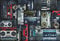 AOFOTO 7x5ft Vintage Wall of Radio Boombox Backdrop Retro 80s Style Photography Background Nostalgic Old-Fashioned Amplifier Music Antique Audio Bass Loudspeaker Photo Studio Props Vinyl Wallpaper
