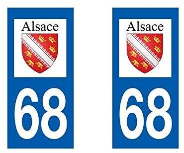 Aufkleber für Nummernschild, dpt 68 Haute Rhin