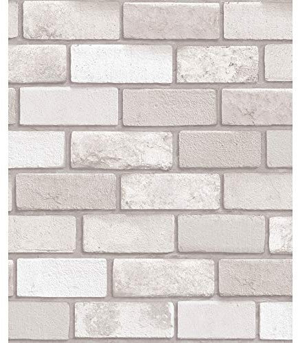 Wallpapers from Arthouse Diamond Brick Vinyl Wallpaper Taupe 669402 Full Roll, Brown