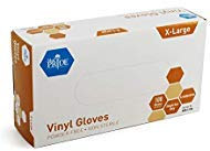 MED PRIDE Vinyl Gloves| 4.3 mil Thick, Powder-Free, Non-Sterile, Heavy Duty Disposable Gloves| Professional Grade for Healthcare, Medical, Food Handling Clear X-Large