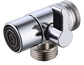 Weirun Messing Umsteller für Küche oder Bad Waschbecken Wasserhahn Ersatzteil M22 X M24 Anschluss für Handbrause Bidet Handbrause Chrom
