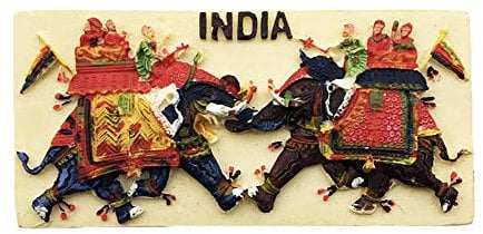 3D Elephant Painting India Refrigerator Fridge Magnet Tourist Souvenirs Handmade Resin Craft Magnetic Stickers Home Kitchen Decoration Travel Gift
