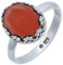 mantraroma Ring Silber 925 Damen Karneol Edelstein orange dezent verspielt