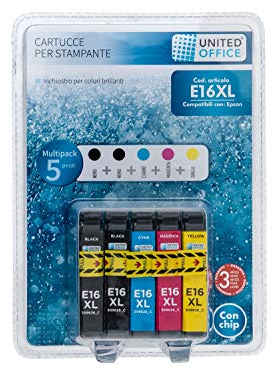 UNITED OFFICE Druckerpatronen Multipack für Epson Tintenpatronen E16XL