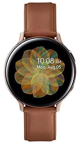 Samsung Galaxy Watch Active2 4G 40mm Stainless Steel - Gold & Brown Bluetooth Smartwatch (Renewed)