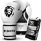 FIGHTR Guantes de Boxeo, Ideales para Estabilidad y Fuerza de Impacto, Guantes de Boxeo para Boxeo, MMA, Muay Thai, Kickboxing y Artes Marciales, Incluye Bolsa de Transporte, Color Blanco y Negro