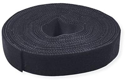 VALUE Klettband auf Rolle, 10mm, schwarz, 25 m