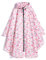 Damen Regen Poncho stilvolle wasserdichte Regenmantel mit Kapuze Reißverschluss (Rosa Flamingo)