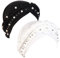 Fxhixiy Damen Hijab Perlen Zopf Turban Hut Kopftuch Krebs Chemo Beanies Bandana Headwrap Cap, Schwarz/Weiß, Einheitsgröße