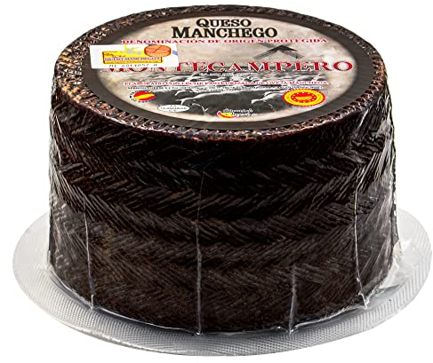 Hymor QUESO MANCHEGO Käse - 1x ca. 1kg Laib - spanischer Schafskäse curado D.O. PDO Hartkäse aus La Mancha von Montecampero passt zu Tapas Rioja-Tempranillo-Verdejo-Rotwein & Käseplatte