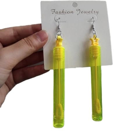 ZLING Echte Seifenblasen-Ohrringe Paar Süße Echte Seifenblasen-Ohrringe, Skurriler Schmuck, Funky Lustige Ohrringe