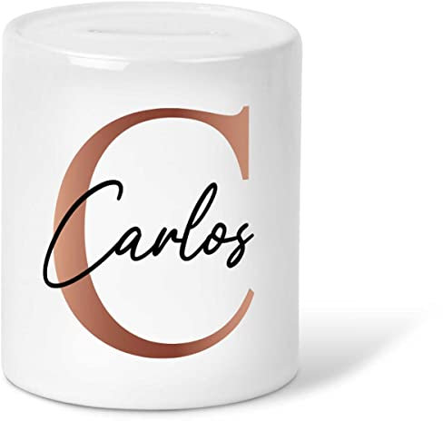 GRAVURZEILE Spardose - im Kupfer Initialen Design - Personalisierte Sparbüchse mit Initial und Name - Geschenkidee zum Sparen oder als Gutschein Geldgeschenk - Geschenk für Sie & Ihn