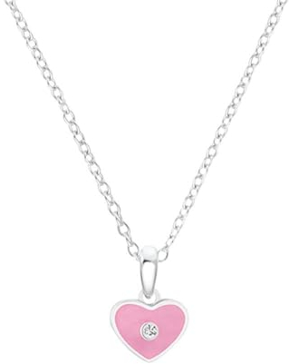 Prinzessin Lillifee Kette mit Anhänger 925 Sterling Silber Mädchen Kinder Halsschmuck, mit Zirkonia synth., 35+3 cm, Silber, Herz, Kommt in Schmuck Geschenk Box, 2035981