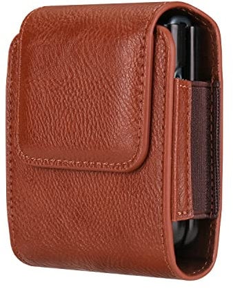 Marsupio da Cintura Uomo in Pelle, Porta Cellulare da Cintura Pelle Cover Custodia Compatibile con Samsung Galaxy Z Flip 4/5/Z Flip 3 5G/4G, Motorola RAZR 5G, Huawei P50 Pocket/Pocket S
