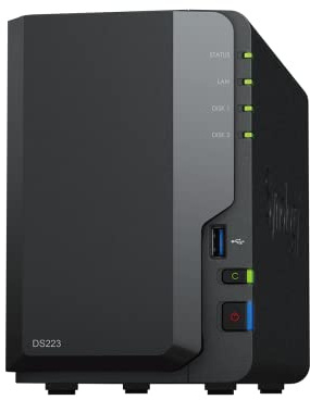 Synology DS223 12TB 2 Bay Desktop NAS Solution installed with 2 x 6TB Seagate HAT3300 Drives
