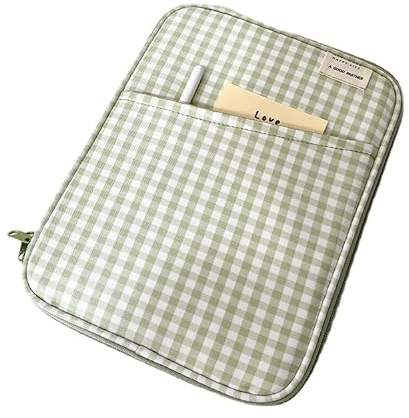 Donloise 11-13Inch Cute Puffy Laptop Sleeve Fairycore Carrying Laptop Bag Cover Kawaii Tablet Liner Pouch Cottagecore Office Accessories (11inch,Green)