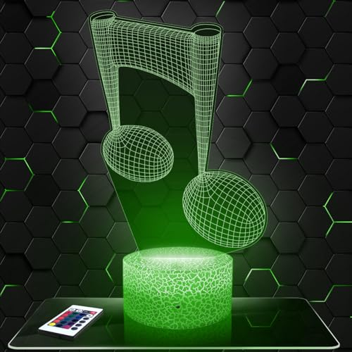Nachttischlampe - Touch-Nachtlicht Note Musik 3D-LED-Lampe Illusion, Geschenkidee Weihnachten Geburtstag Junge und Mädchen Nachttischlampe Kinder- oder Erwachsenenzimmer