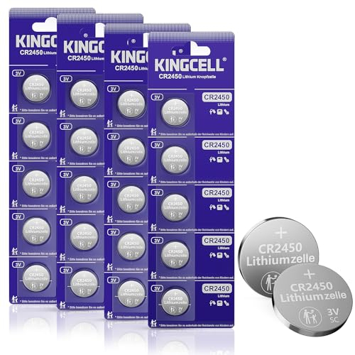 KINGCELL CR2450 Batterien 10er Pack,3V Lithium Knopfzellenbatterien mit Utral Langlebig,CR2450 Knopfzellenbatterien für Uhren, Taschenrechner und andere kleine elektronische Geräte