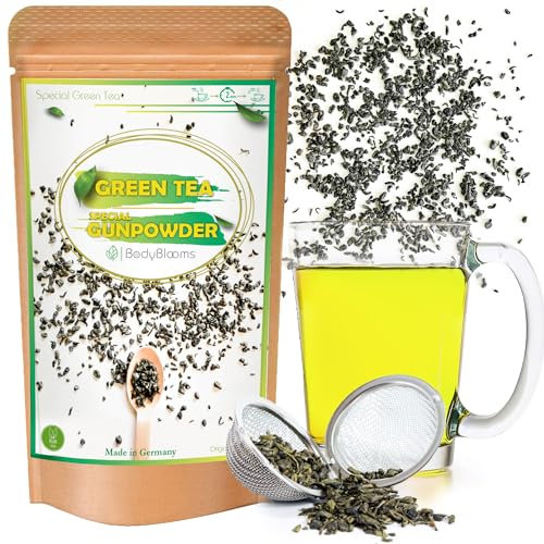 BODYBLOOMS Tè Verde Foglie Special Gunpowder - Origine Cinese, Carattere Unico, Dimagrante, Infusi e Tisana Depurativa e Drenante