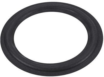 sourcing map Rubber Speaker Foam Edge Surround Rings 8 Inch 132mm x 195mm Perforated Subwoofer Rings Replacement Parts for Speaker Repair or DIY Black