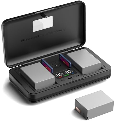 NB-7L (1500mA) Kamera Akku Multifunktions Ladegerät Set (Inklusive Zwei Batterien) Kompatibel mit Canon G10, PC1305, G11, PC1428, G12, PC1560, SX301S, PC1564 Kameras