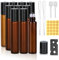 Jizxol roll on ätherische öle, Öl-Pack der 10-braunen roll on flasche leer 10ml nachfüllbare Rollon-Flaschen mit Edelstahl Roller Ball, für Öle, Duft, Kosmetik, Parfüme, Massagen.