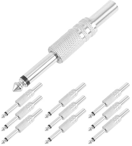 Lonrtesw 6.35Mm Mono Amplificatore Spina 1/4 Pollici Mono Mono Jack Audio Connettore Spina Microfono Connettori Audio 10 Pz