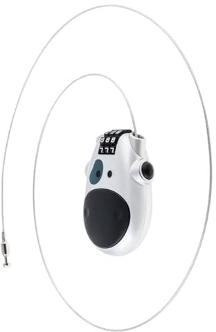 HOJLKLD Combination Cable Lock, Cable Luggage Locks with 30 inch Retractable Steel Cable, Travel Lock Combo Mini Lock for Suitcase Stroller Bike (1, Silver)