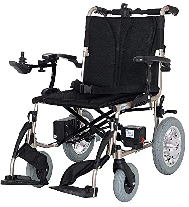 Elektrorollstuhl, Faltbarer und leichter Elektrorollstuhl, Geeignet für Rollstühle älterer und behinderter Menschen, Sitzbreite 43 cm, 360 ° -Joystick
