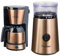 Bestron Filter-Kaffeemaschine für 8 Tassen Kaffee & Elektrische Kaffeemühle mit Edelstahl-Schlagmesser, Füllmenge: 50g, 150 W, Edelstahl in Kupfer-Optik