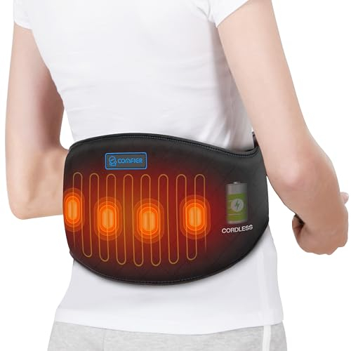 COMFIER cordless Wärmegürtel, Heizgürtel mit Wärme Vibration und automatische Abschaltung,kabellos Heizkissen für Rücken Bauch Lenden,Geschenke für Damen, Herren