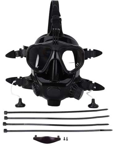 Lunettes de Plongée Intégrales, Mini Bouteille de Plongée avec Masque, Lunettes de Plongée Antibuée et étanches, Lunettes de Plongée en Silicone à Vue Panoramique à 180 °, Masque de Plongée avec Suppo