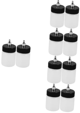 STOBOK 10 Pièces Flacons De Peinture Pour Aérographe Pot De Peinture Professionnel Support De Pigment De Peinture Remplaçable Conteneur De Pigments Pour Aérographe Cuivre Réutilisable