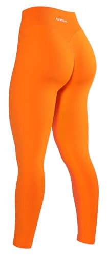 AUROLA Beeindruckende Workout-Leggings für Damen, hohe Taille, Yogahose, nahtlos, Laufen, athletische Leggings für Damen, Khaki, Orange, X-Klein