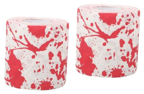 Healvian 2rollen Blutige Handabdruck Toilettenpapierrolle Kreatives Halloween Klopapier Mit Gruseligen Mustern Für Halloween-partys Und Badezimmerdekoration Hautfreundlich Und Langlebig