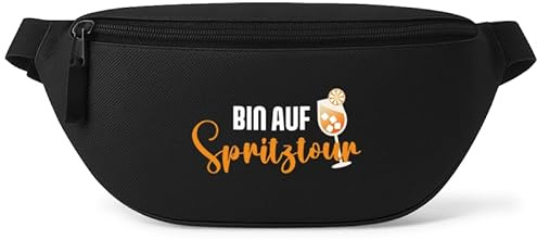 Bin auf Spritztour - Bauchtasche - Bauchtasche | Malle | Party | Urlaub | lustige Sprüche | Festival | Umhängetasche | Schwarz