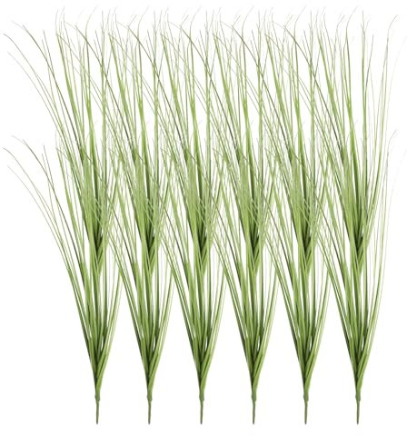 QUARKZMAN 12uds Artificiales Hierba Plantas, 13,8 Plástico Falso Trigo Hierba Verde Arbustos Exterior Artificial Arbustos Imitación Arbustos para Hogar Jardín Frente Decoración, Verde